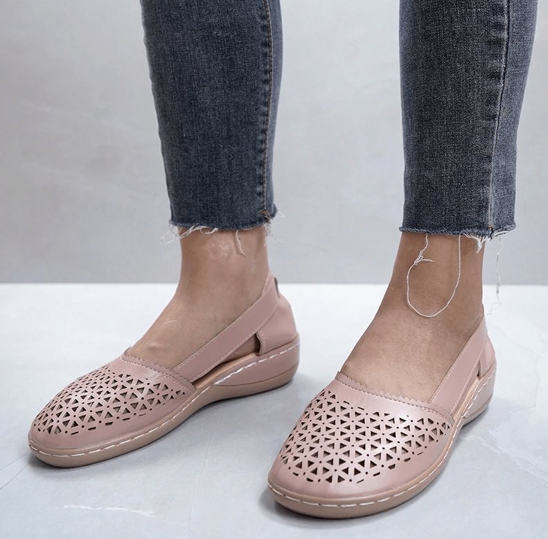 Anna - Orthopedische Platte Bruine Schoenen-Roségoud-35-State of Style