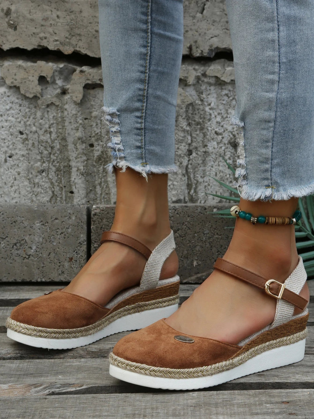 Anna - Orthopedische Suède Bruine Espadrilles-Bruin-36-State of Style