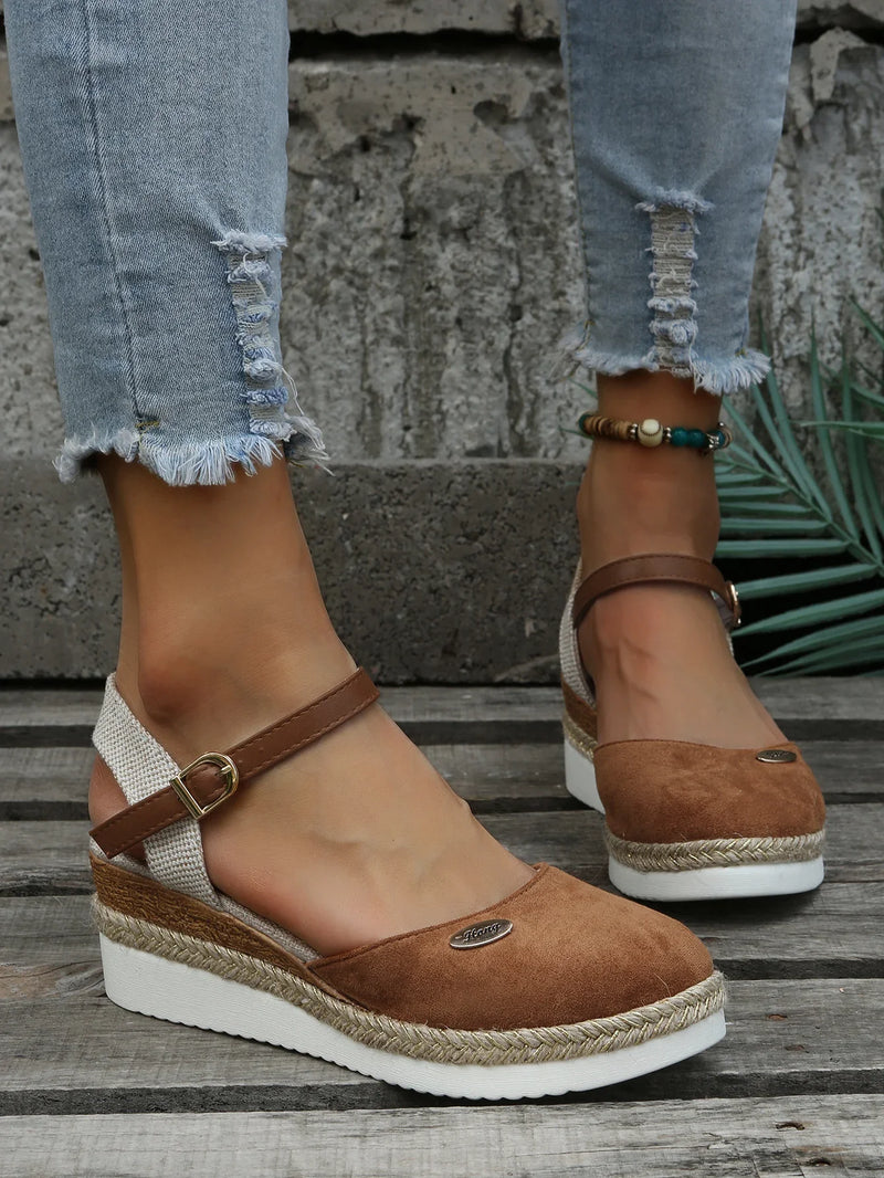 Anna - Orthopedische Suède Bruine Espadrilles-Bruin-36-State of Style