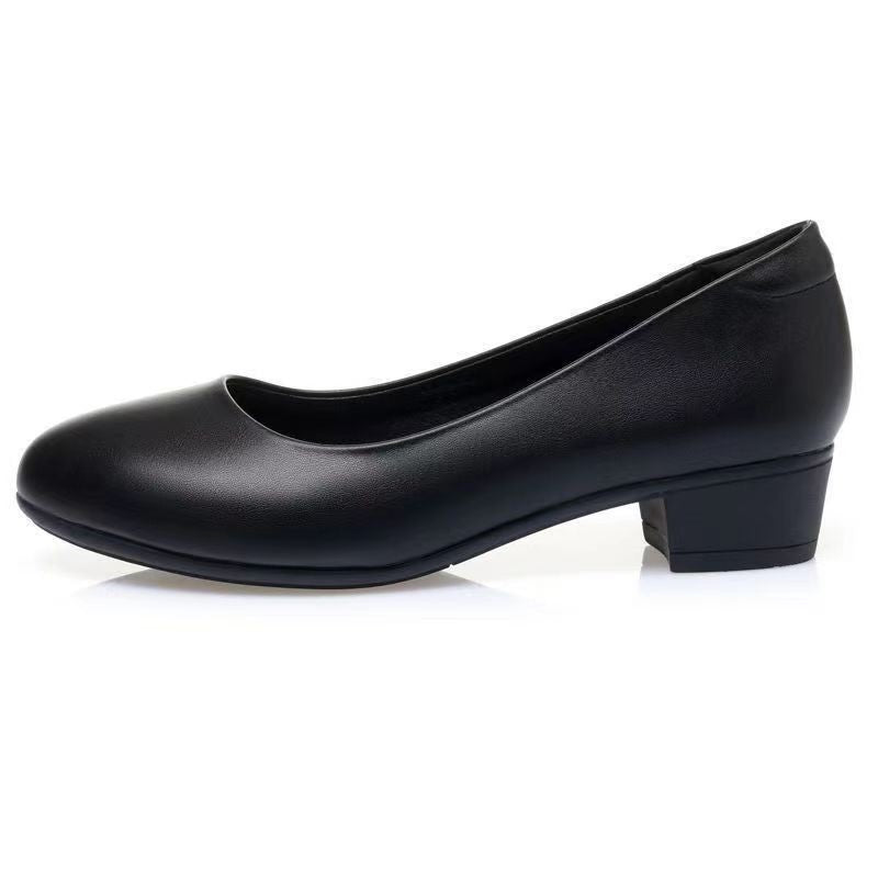 Anna - Orthopedische Zwart Lederen Pumps-Zwart-34-State of Style