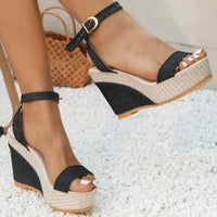 Anna - Orthopedische Zwarte Sleehak Sandalen-Zwart-35-State of Style