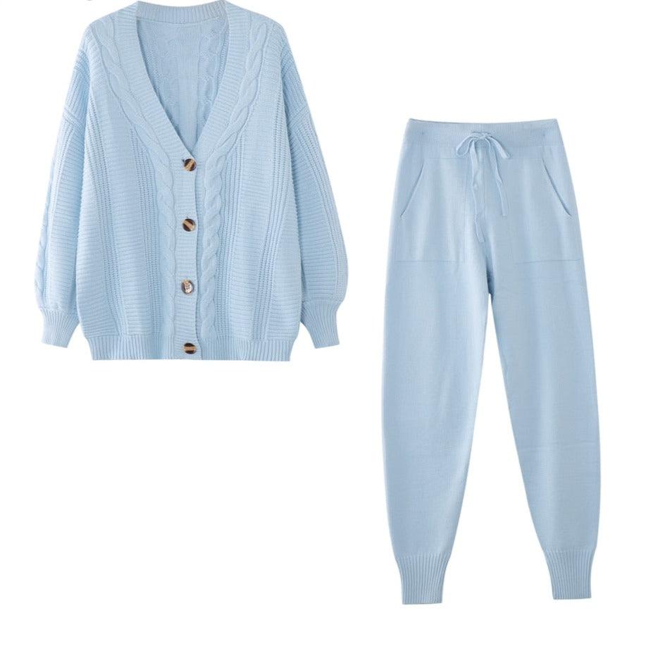 AnneliesSet | Comfortable 2-Piece Set for Women | Vest and Trousers-Beige-State of Style