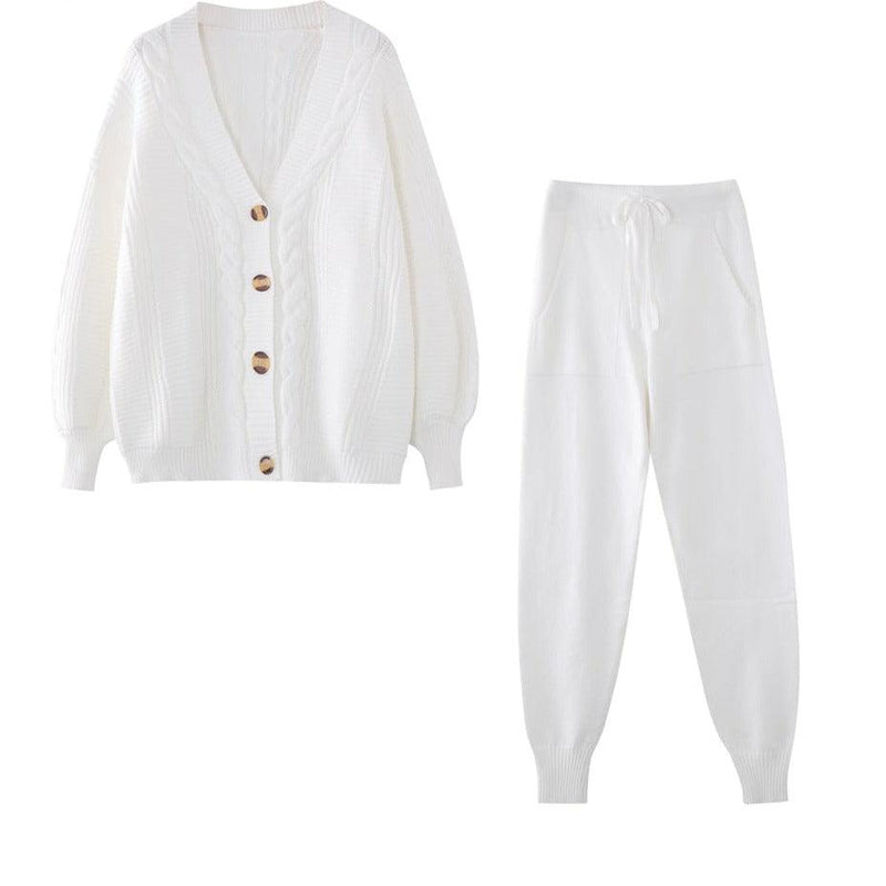 AnneliesSet | Comfortable 2-Piece Set for Women | Vest and Trousers-Beige-State of Style