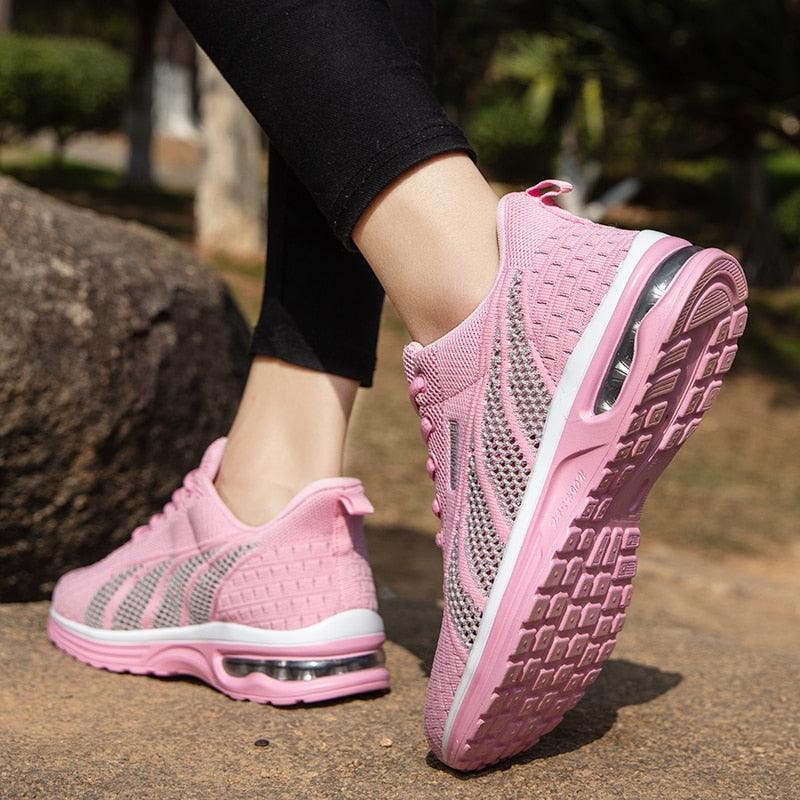 AnneliesShoes | Women’s Sports Shoes with Extreme Shock Absorption-Black-Pink-Red-4.5-State of Style