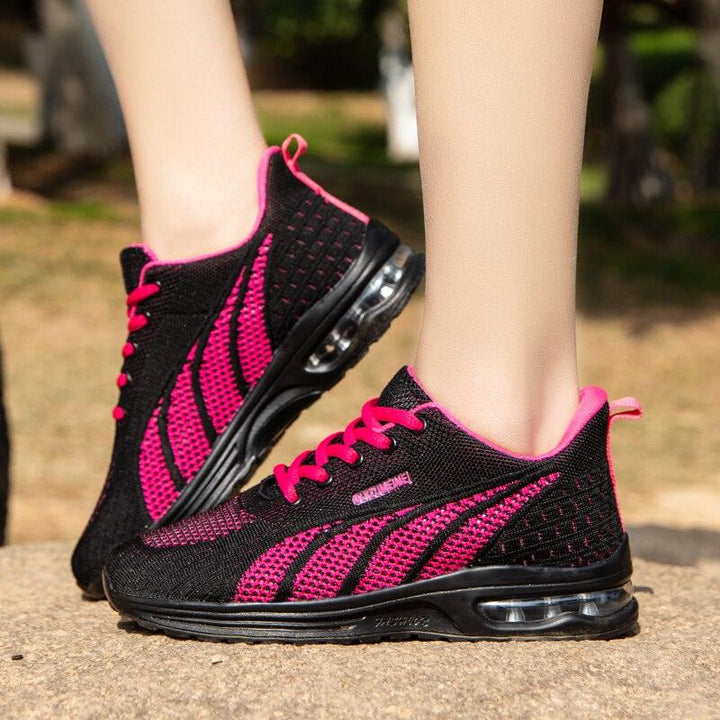 AnneliesShoes | Women’s Sports Shoes with Extreme Shock Absorption-Black-Pink-Red-4.5-State of Style