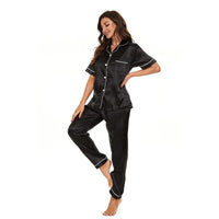 AnnemarijesPyjamas | Women’s Satin Pyjamas-Black-M-State of Style