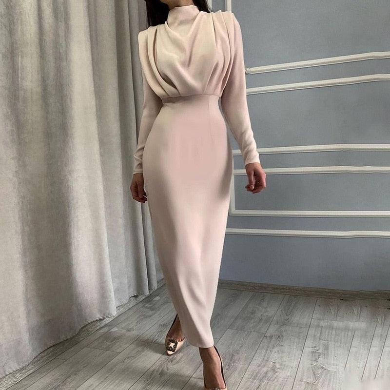 Annemarine Women's Elegant Dress-Apricot-S-State of Style