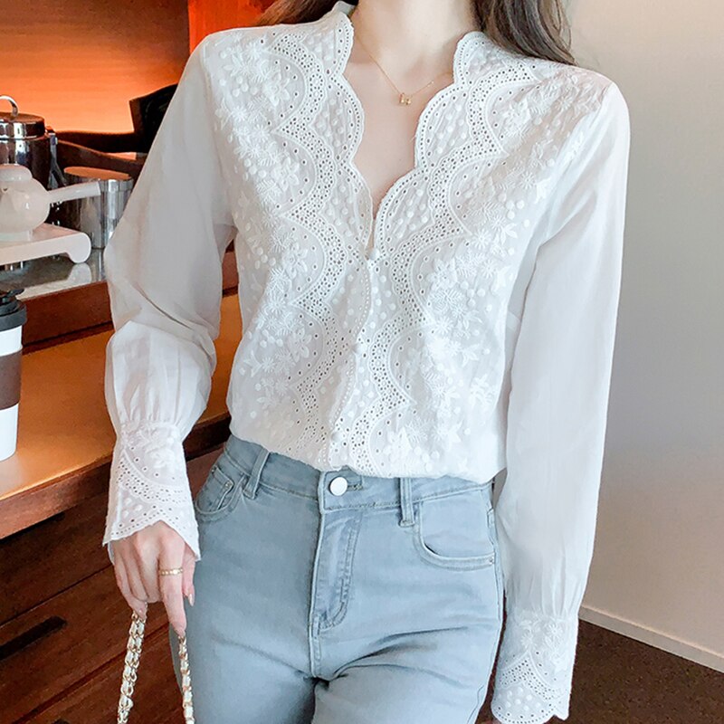 AnnesBlouse | Women's Blouse-White-S-State of Style