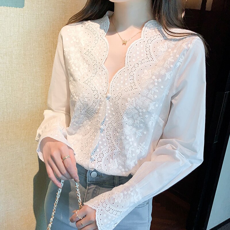 AnnesBlouse | Women's Blouse-White-S-State of Style