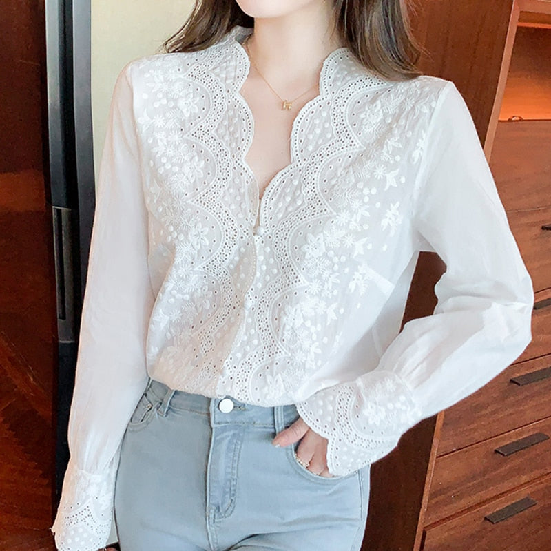 AnnesBlouse | Women's Blouse-White-S-State of Style