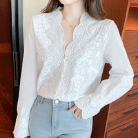 AnnesBlouse | Women's Blouse-White-S-State of Style
