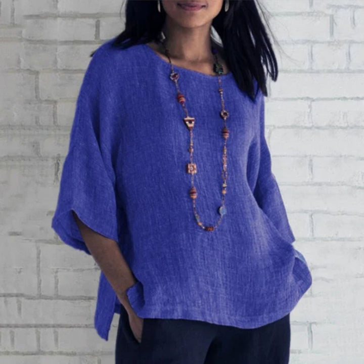 Annette Linen Top | Effortlessly Stylish and Comfortable-Blue-S-State of Style