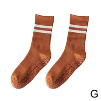 Anti-Slip Mid-Tube Sports Socks for Fitness and Yoga - GripFit-Brown-State of Style