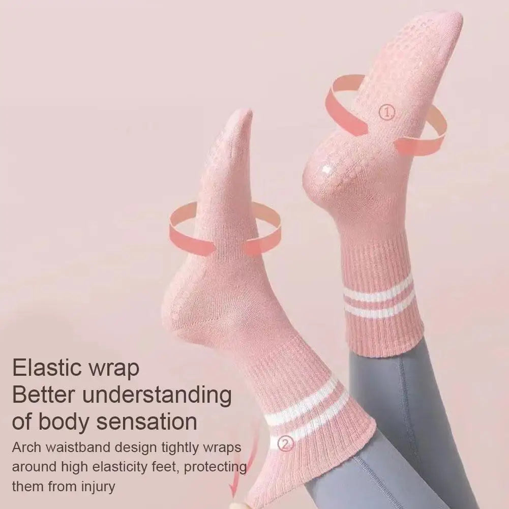 Anti-slip Mid-Tube Sports Socks for Fitness and Yoga - GripFit (Buy 1 Get 1 Free)-Grey (Buy 1 Get 1 Free)-State of Style