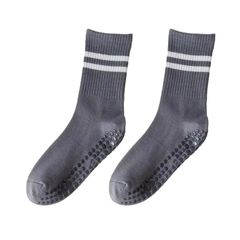 Anti-slip Mid-Tube Sports Socks for Fitness and Yoga - GripFit (Buy 1 Get 1 Free)-Grey (Buy 1 Get 1 Free)-State of Style