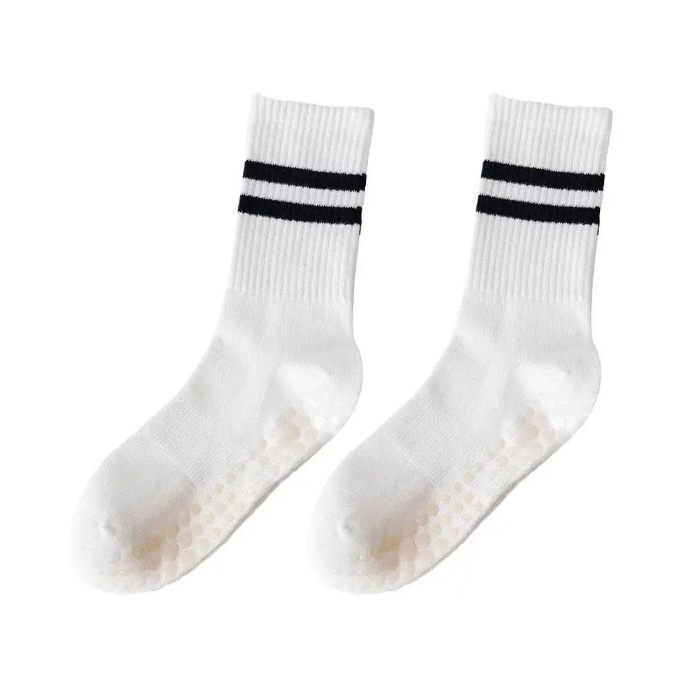 Anti-slip Mid-Tube Sports Socks for Fitness and Yoga - GripFit (Buy 1 Get 1 Free)-White (1+1 Free)-State of Style