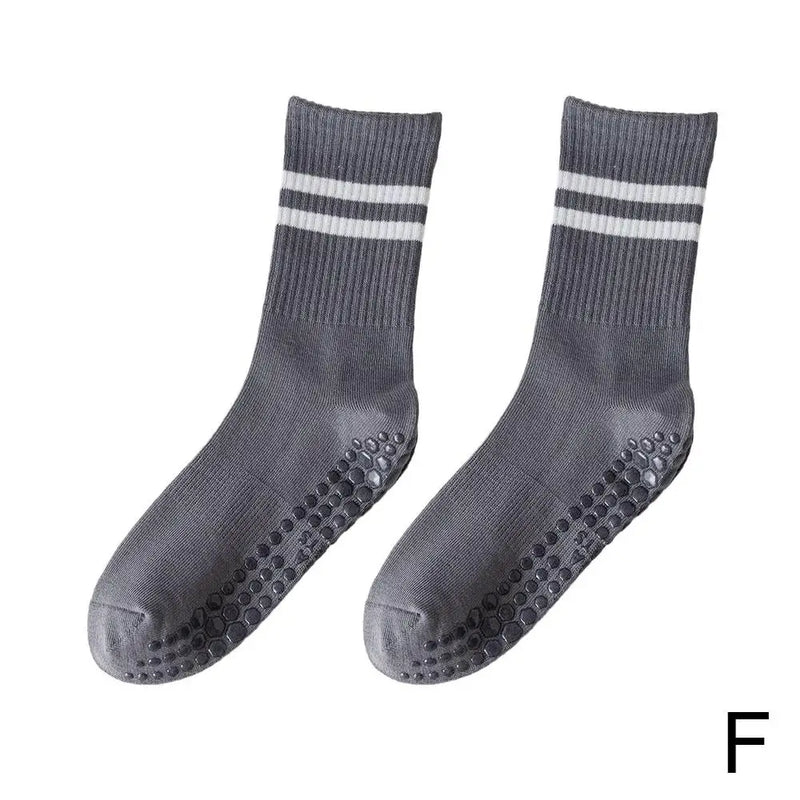 Anti-Slip Mid-Tube Sports Socks for Fitness and Yoga - GripFit-Grey-State of Style