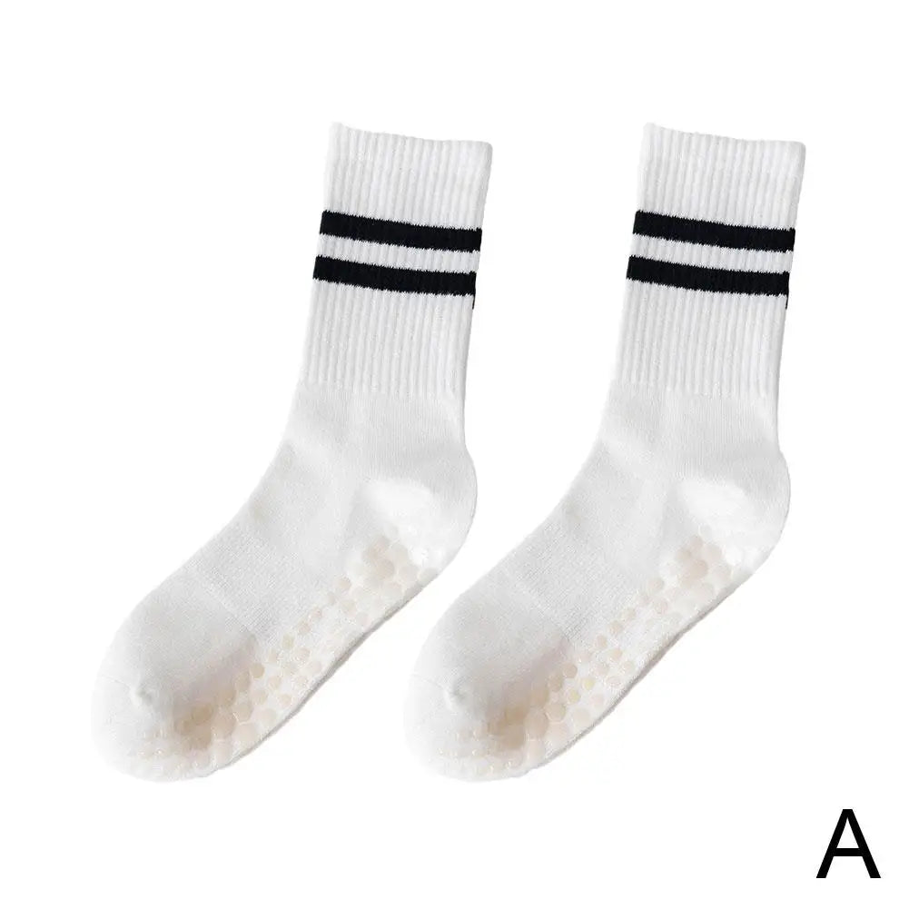 Anti-Slip Mid-Tube Sports Socks for Fitness and Yoga - GripFit-White-State of Style