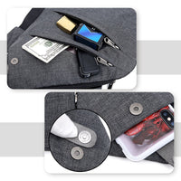 Anti-Theft Shoulder Bag - TravelSafe-Right-handed-Grey-State of Style