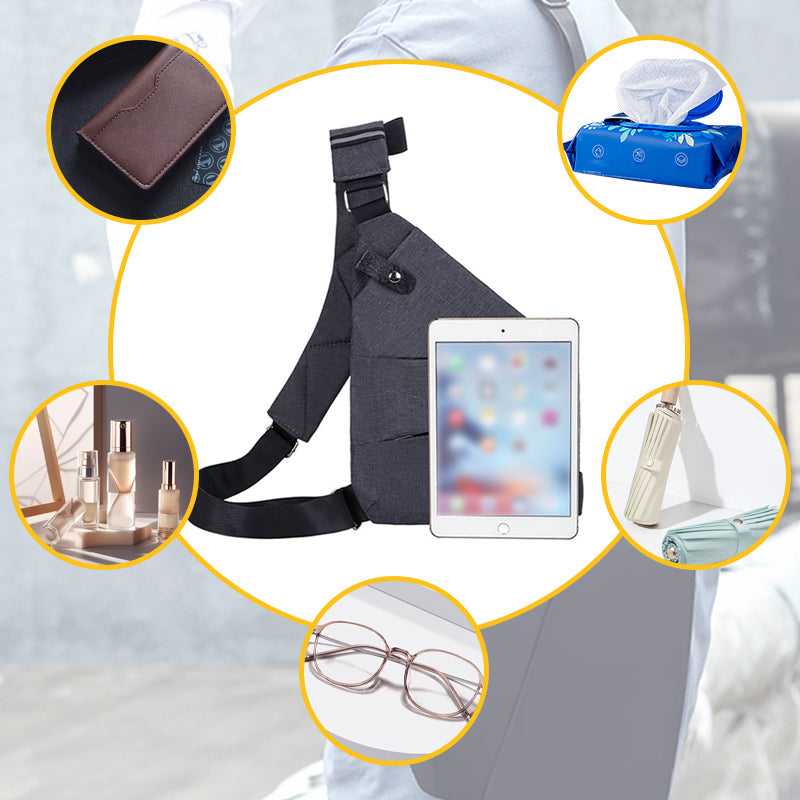 Anti-Theft Shoulder Bag - TravelSafe-Right-handed-Grey-State of Style