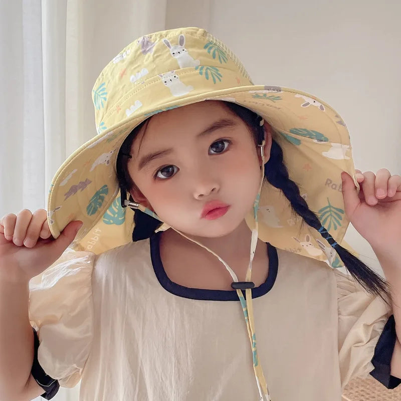ANTI-UV KIDS SUN HAT WITH WHISTLE - SUMMER BUCKET HAT FOR BOYS AND GIRLS-Green-State of Style