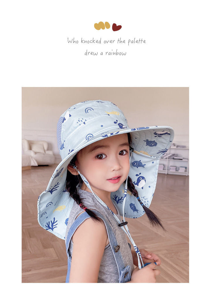 ANTI-UV KIDS SUN HAT WITH WHISTLE - SUMMER BUCKET HAT FOR BOYS AND GIRLS-Olive green-State of Style