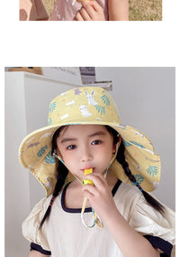 ANTI-UV KIDS SUN HAT WITH WHISTLE - SUMMER BUCKET HAT FOR BOYS AND GIRLS-Olive green-State of Style