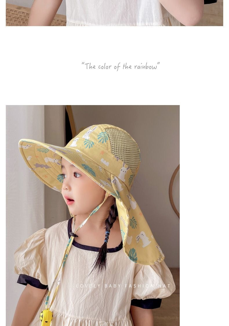 ANTI-UV KIDS SUN HAT WITH WHISTLE - SUMMER BUCKET HAT FOR BOYS AND GIRLS-Olive green-State of Style