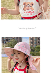 ANTI-UV KIDS SUN HAT WITH WHISTLE - SUMMER BUCKET HAT FOR BOYS AND GIRLS-Olive green-State of Style