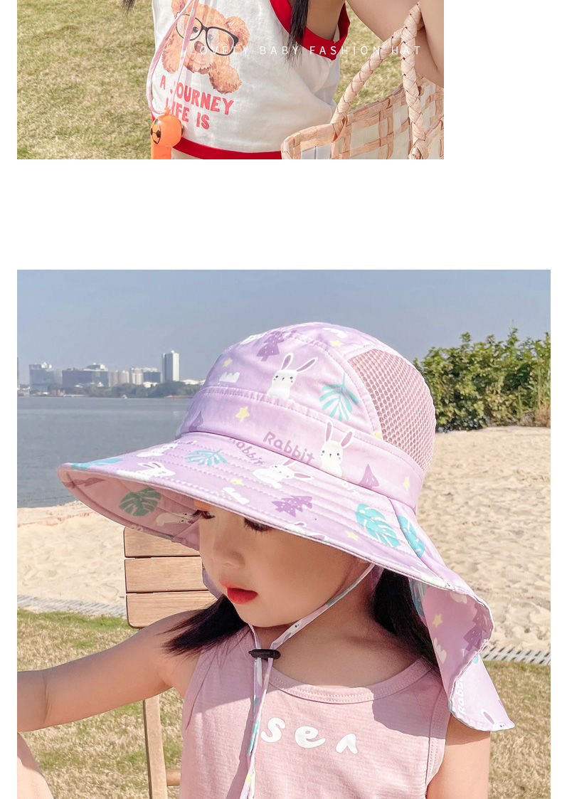 ANTI-UV KIDS SUN HAT WITH WHISTLE - SUMMER BUCKET HAT FOR BOYS AND GIRLS-Olive green-State of Style