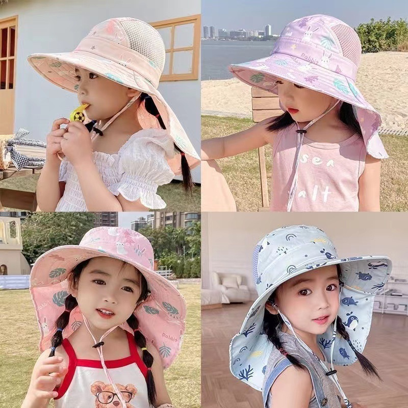 ANTI-UV KIDS SUN HAT WITH WHISTLE - SUMMER BUCKET HAT FOR BOYS AND GIRLS-Olive green-State of Style