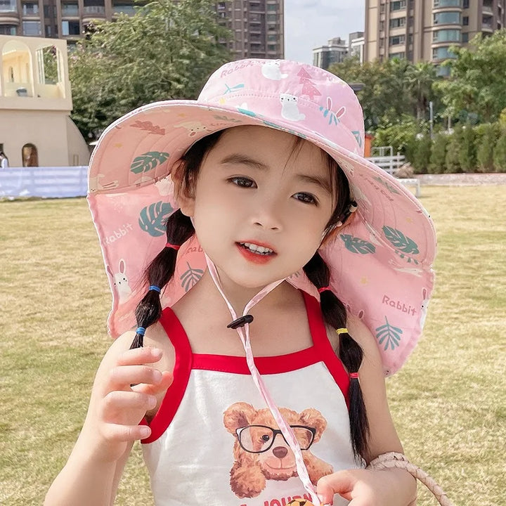 ANTI-UV KIDS SUN HAT WITH WHISTLE - SUMMER BUCKET HAT FOR BOYS AND GIRLS-White-State of Style