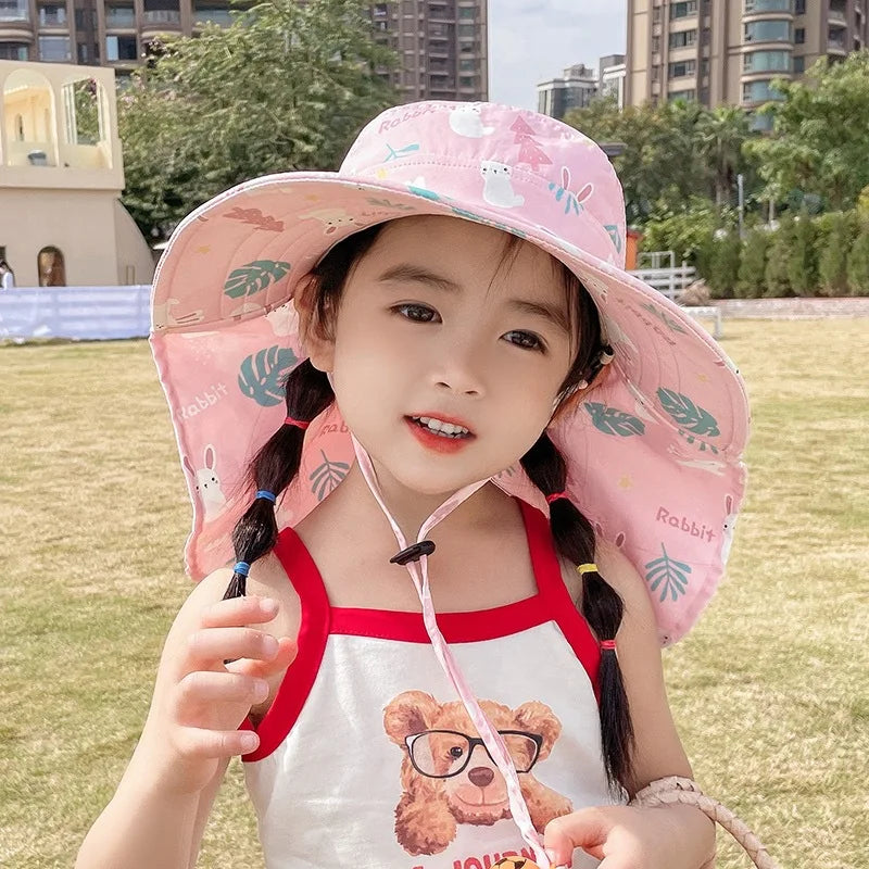 ANTI-UV KIDS SUN HAT WITH WHISTLE - SUMMER BUCKET HAT FOR BOYS AND GIRLS-White-State of Style