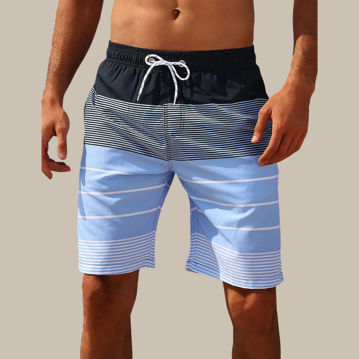 Apollo AquaWave Mid-Length Swim Shorts | Quick-Drying Boardshorts-Light Blue-M-State of Style