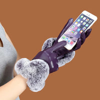 Apple Leather Gloves | Stylish and Warm-Purple-State of Style