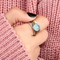 Aquamarine Spinner Ring - Selene-51mm-State of Style