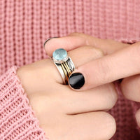 Aquamarine Spinner Ring - Selene-51mm-State of Style