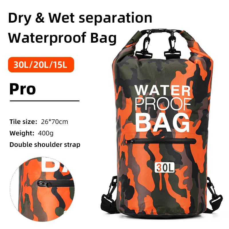 AquaVault Waterproof Backpack with Wet/Dry Separation-15L-Dark Blue-State of Style