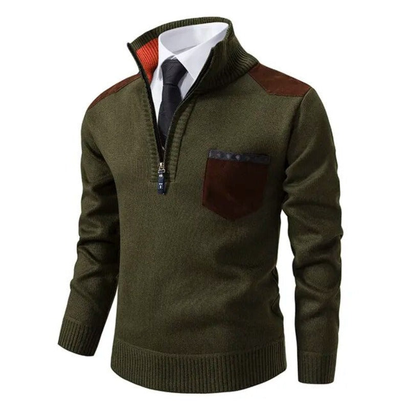 Archer Cashmere Men's Pullover-Green-M-State of Style