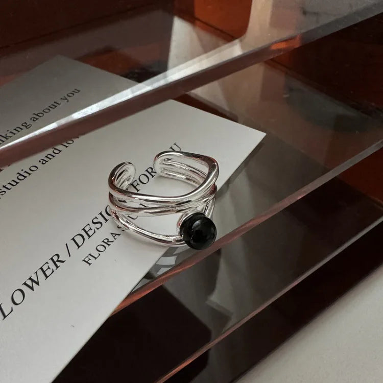 Arden Black Onyx Multi-Line Ring-State of Style