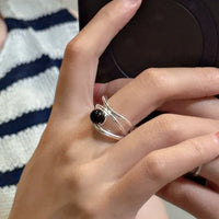 Arden Black Onyx Multi-Line Ring-State of Style