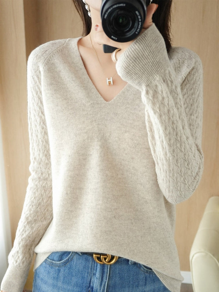 ArelyTop | Modern Women’s Sweater-Beige-S-State of Style