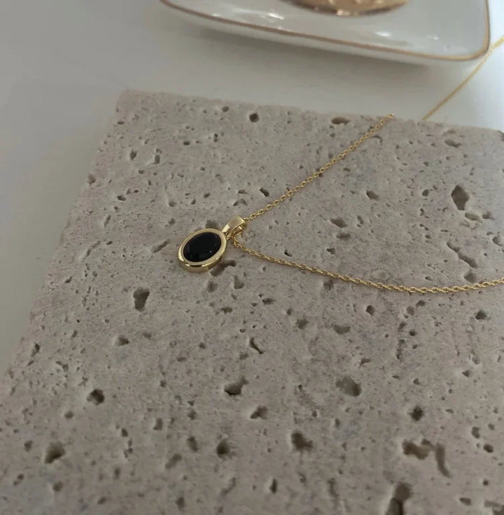 Aria Black Onyx and Pearl Stacking Necklace-State of Style