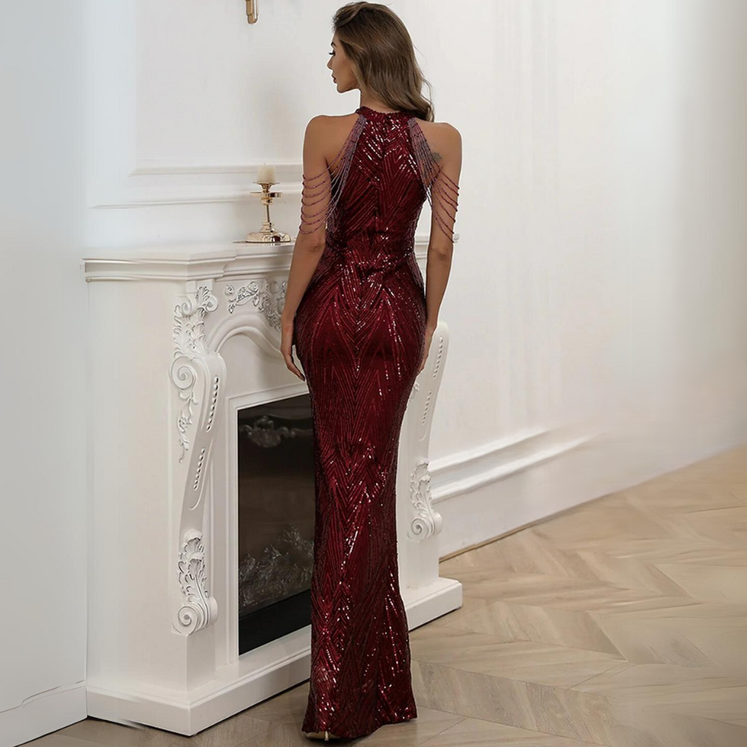 Ariane Sequin Mermaid Ball Gown | Glamorous and Elegant-Black-S-State of Style