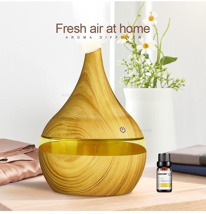 Aroma Diffuser with Humidifier and LED Lighting - AromaGlow-Light Brown-State of Style