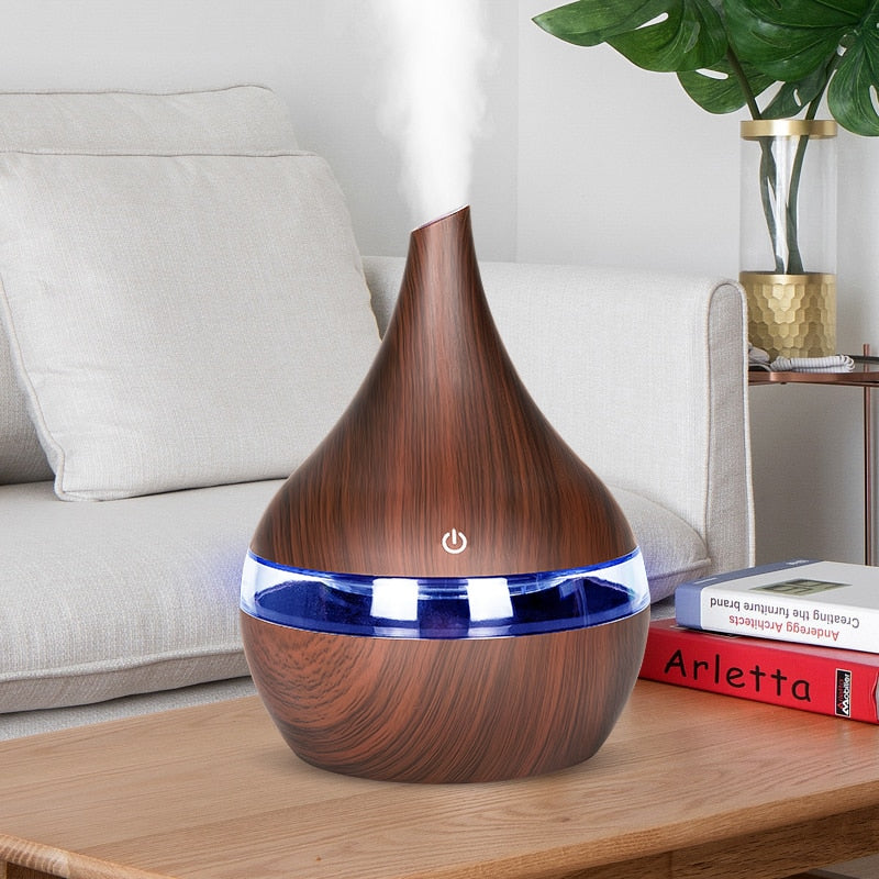 AromaGlow Humidifier with Scent Diffusion & LED Lighting-Light Brown-State of Style