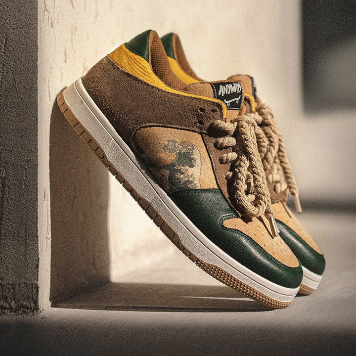 Artistic ladies and gentlemen's platform sneakers with wave design – Daiki-3-State of Style