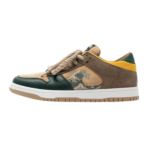 Artistic ladies and gentlemen's platform sneakers with wave design – Daiki-3-State of Style