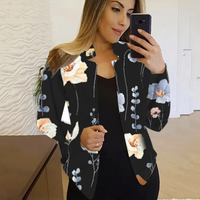 Artistic Ladies' Blazer with Ink & Wash Design - Amaya-Black-S-State of Style