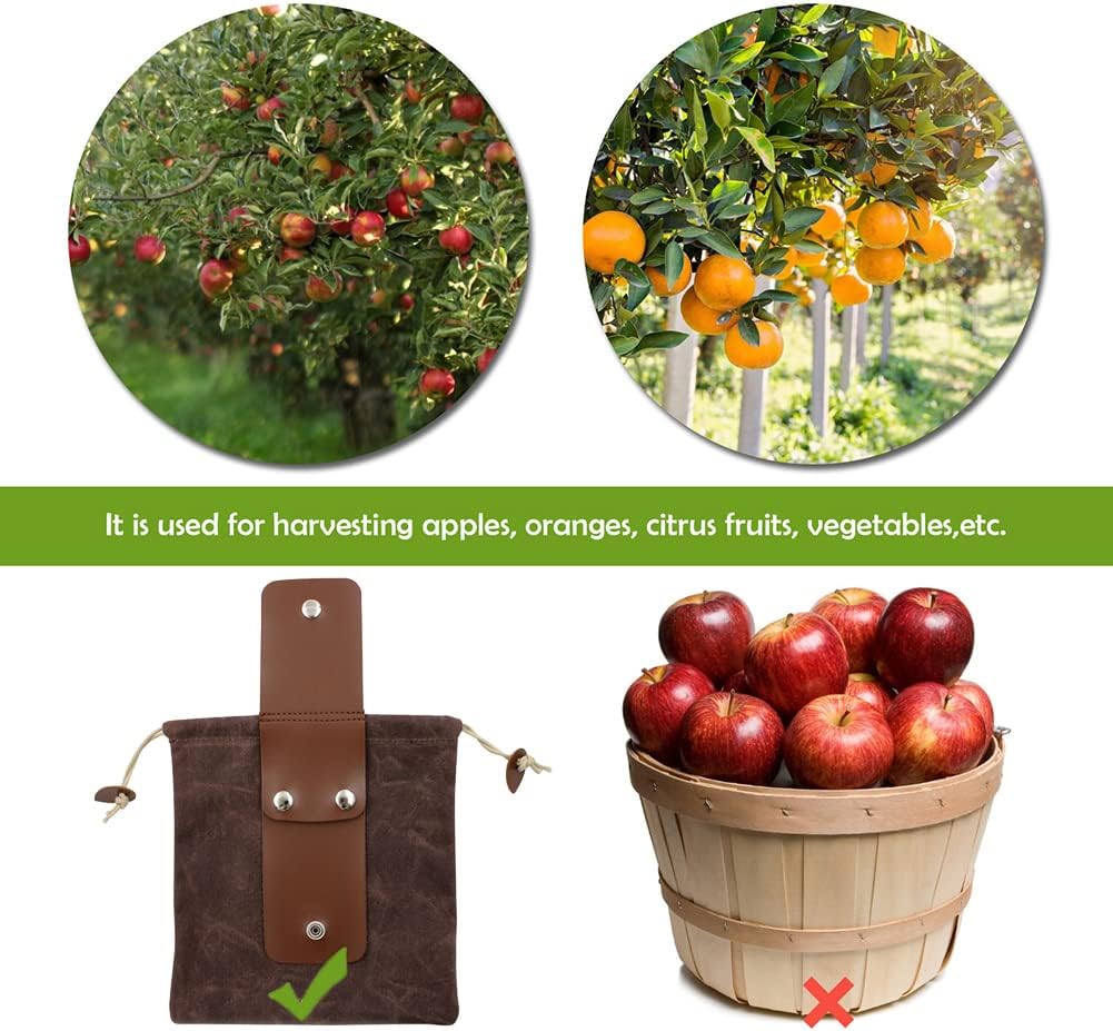 Collapsible Waxed Canvas Foraging Pouch with Leather Loop – 1+1 FREE
